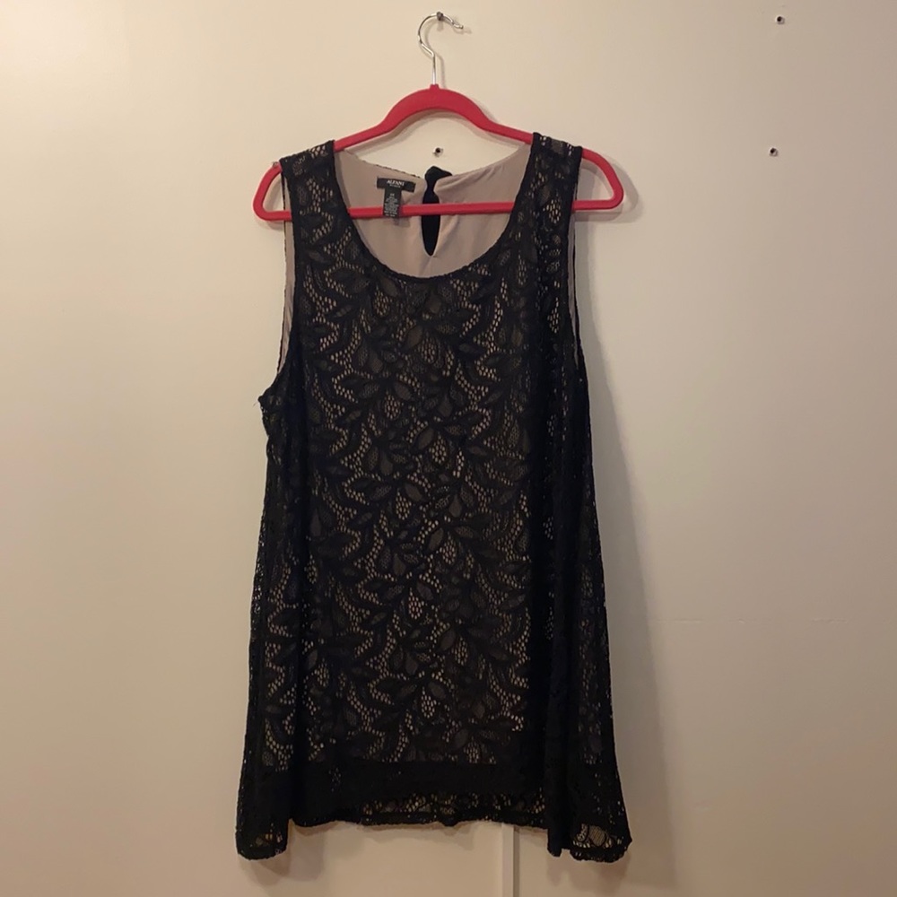 Black and nude lace tank top